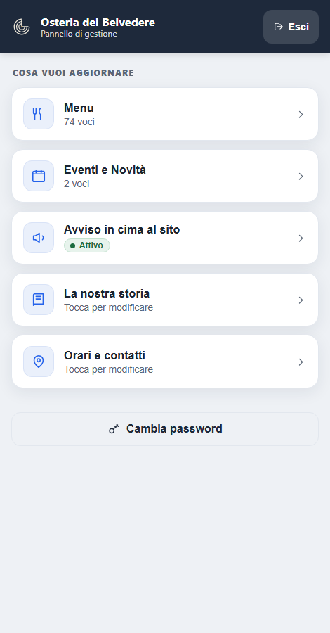 Anteprima del pannello Sintelia su smartphone